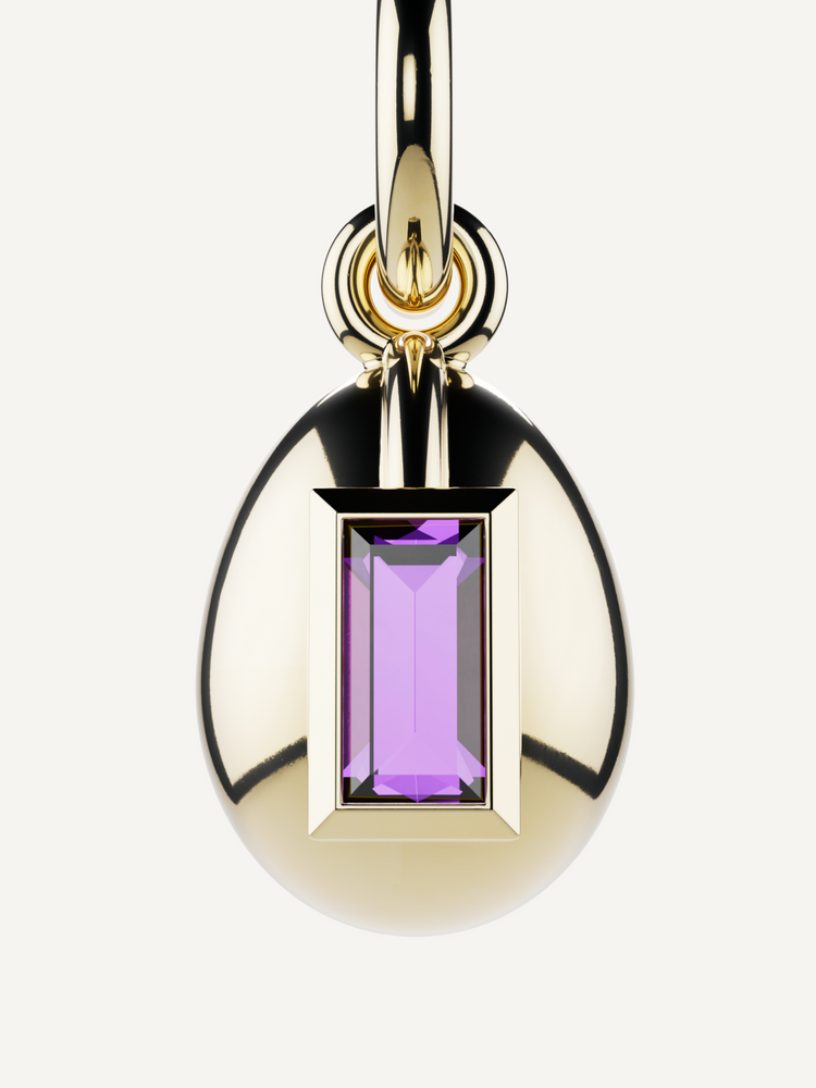 Egg Birthstone Charm, February