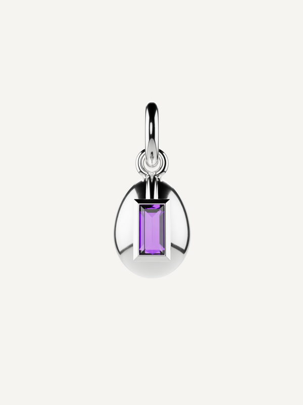 Egg Birthstone Charm, February