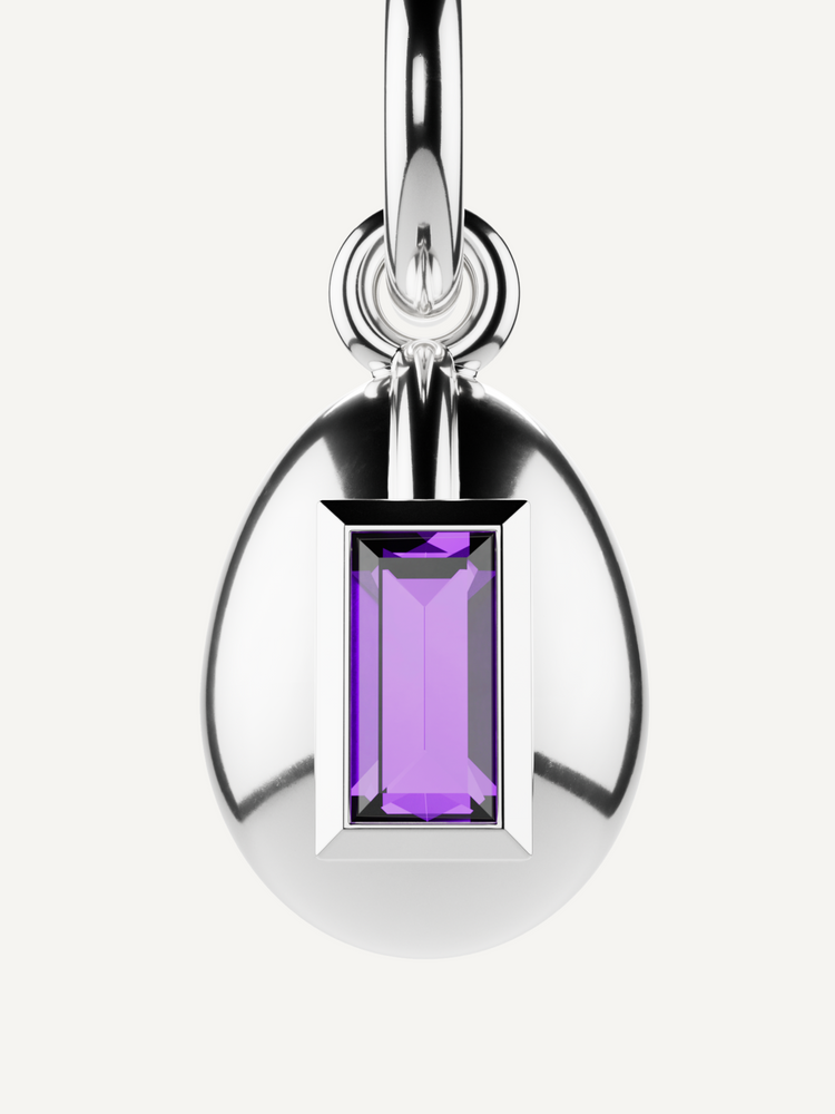 Egg Birthstone Charm, February