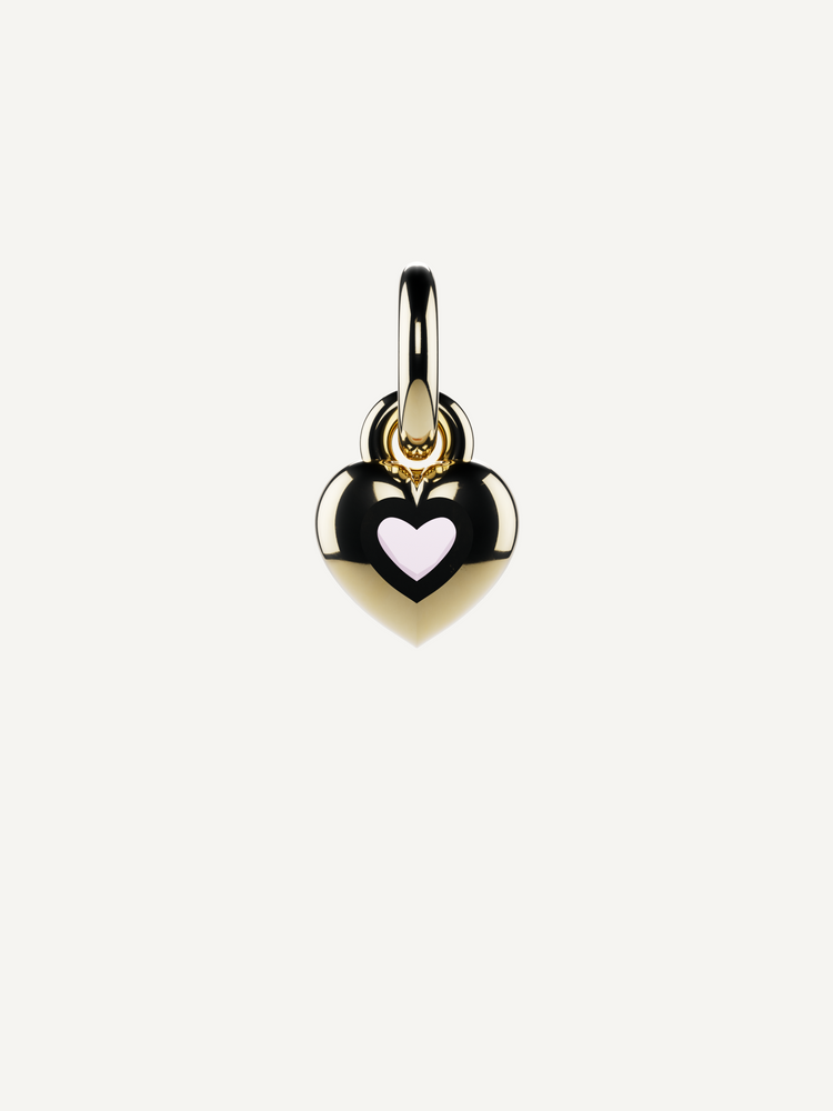 Love Heart Charm, Pink Tourmaline