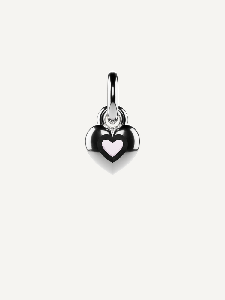 Love Heart Charm, Pink Tourmaline